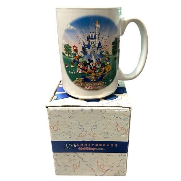 Vintage Walt Disney World WDW 30th Anniversary Coffee Tea Mug -‎ White NEW - Picture 1 of 4